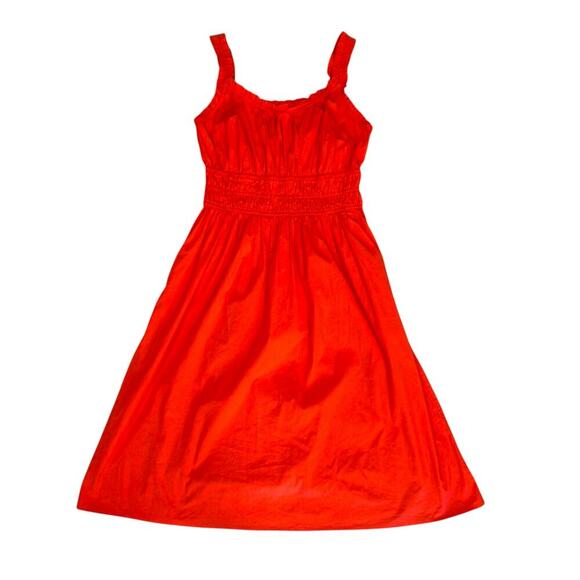 Lauren Conrad red milkmaid shirred tank midi dress medium - Picture 14 of 14